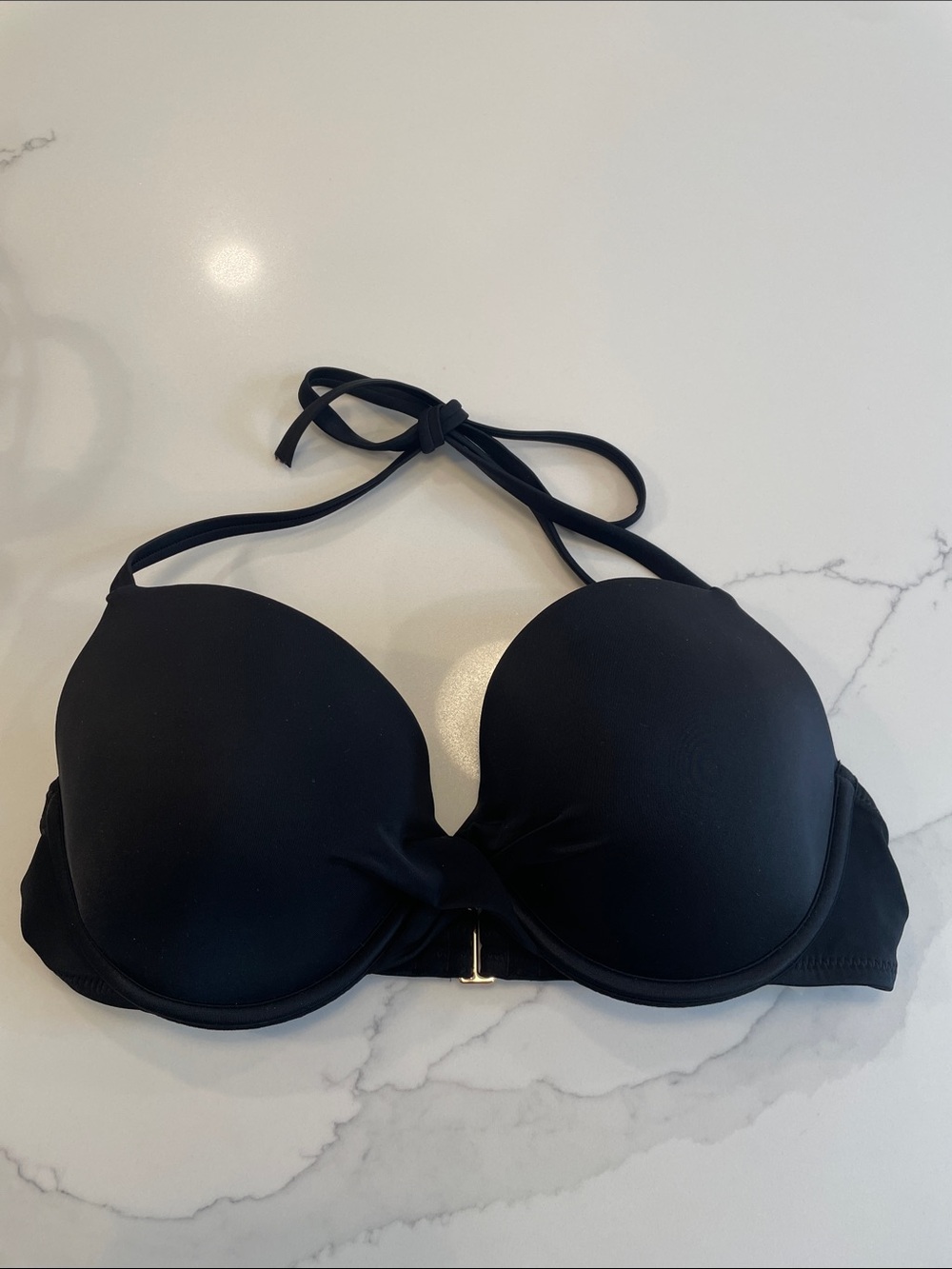 Shade & Shore Black Padded Halter Bikini Top